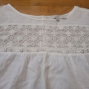 LOFT White Sleeveless Embellished Blouse